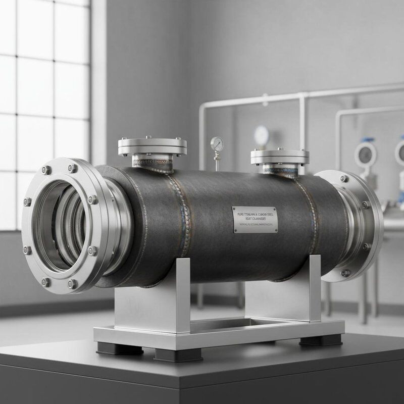 Pure Titanium and Carbon Steel Titanium Heat Exchanger CIP Compatible with Single/Double/Triple System Options