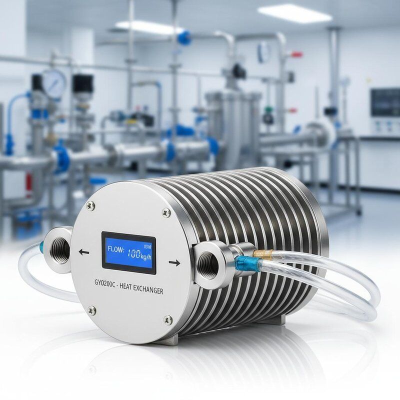 GY0200C 1 ila 100 kg ağırlığı, 30 °C-99 °C çalışma sıcaklığı ve verimli ısı aktarımı için 2-10 M boru uzunluğu olan koaksiyel ısı değiştiricisi