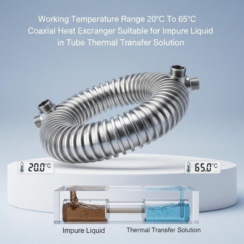 Coaxial Heat Exchanger with 20℃ To 65℃ Working Temperature Range and Low Maintenance for Variable Heat Transfer Applications